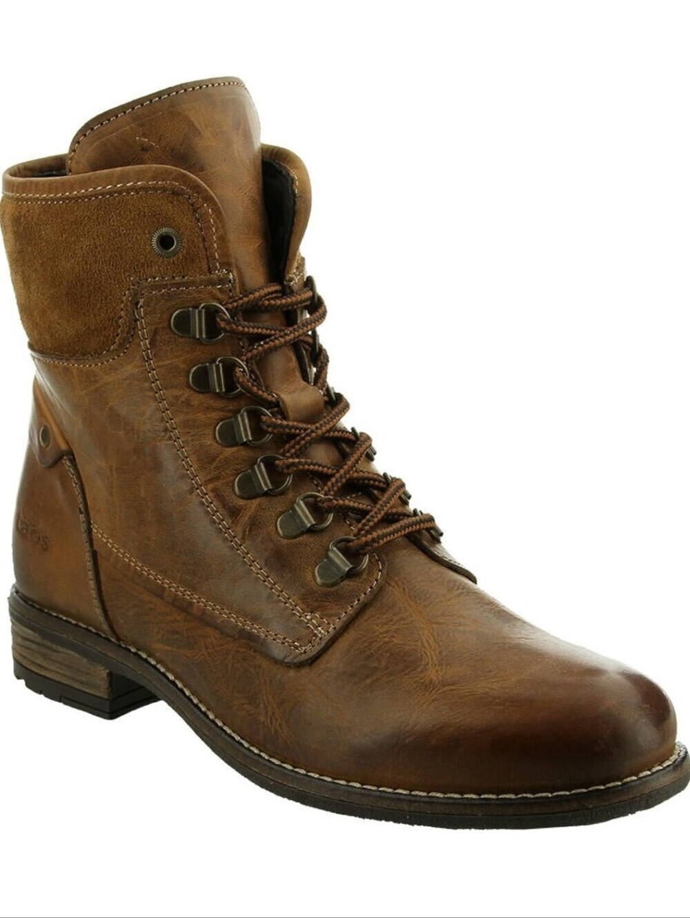 Taos Womens Ringer Combat Boots Brown Leather Lace up Size 8 - 8.5 Western Moto
